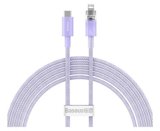 Fast Charging cable Baseus USB-C to Lightning  Explorer Series 2m, 20W (purple)