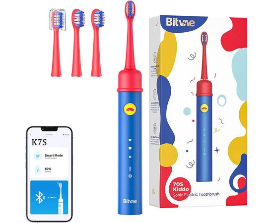 Sonic toothbrush with app for kids, tips set  Bitvae BVK7S (blue)