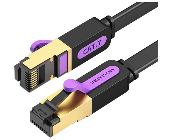 Flat Network Cable UTP CAT7 Vention ICABK RJ45 Ethernet 10Gbps 8m Black