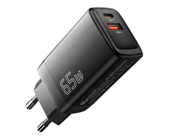 Wall Charger USB-C+USB-A 65W Essager GaN (black)