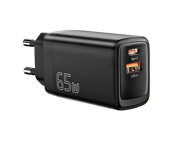 Wall Charger USB-C+USB-A 65W Essager GaN (black)