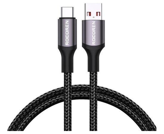 Fast Charging cable Rocoren USB-A to USB-C Retro Series 2m 3A (grey)