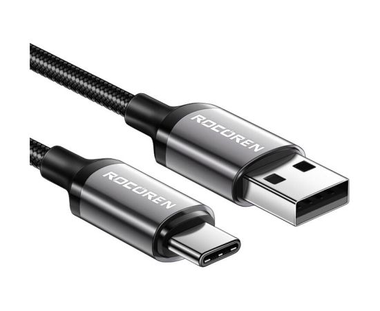 Fast Charging cable Rocoren USB-A to USB-C Retro Series 2m 3A (grey)