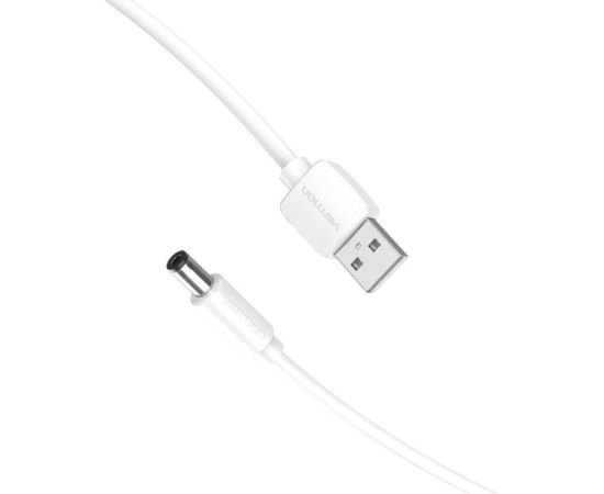 Power Cable USB 2.0 to DC 5.5mm Barrel Jack 5V Vention CEYWD 0,5m (white)