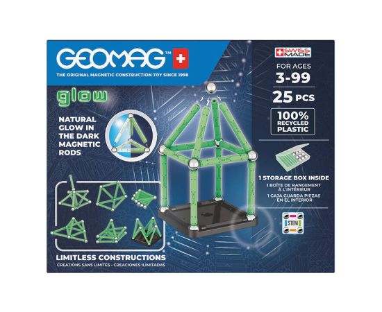 Glow Recycled Magnetic Blocks 25 pieces GEOMAG GEO-328