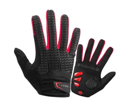 Bicycle full finger gloves Rockbros size: L S169-1BR (red-black)