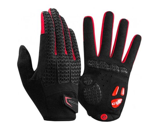 Bicycle full finger gloves Rockbros size: L S169-1BR (red-black)