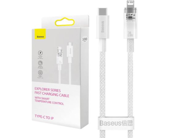 Fast Charging cable Baseus USB-C to Lightning  Explorer Series 1m, 20W (white)