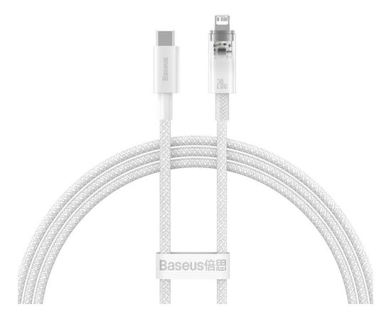 Fast Charging cable Baseus USB-C to Lightning  Explorer Series 1m, 20W (white)