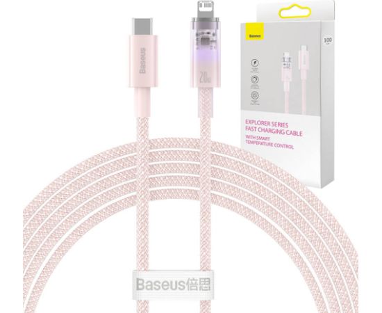 Fast Charging cable Baseus USB-A to Lightning Explorer Series 2m 20W (pink)