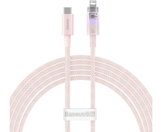 Fast Charging cable Baseus USB-A to Lightning Explorer Series 2m 20W (pink)