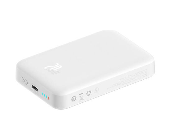 Powerbank Baseus Magnetic, 10000mAh, USB-C 20W, MagSafe (white)