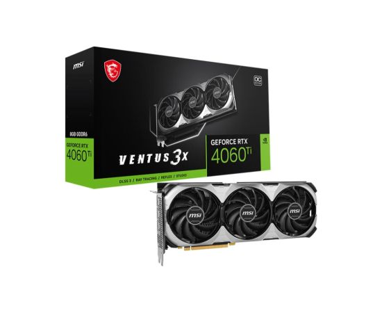 Graphics Card MSI NVIDIA GeForce RTX 4060 Ti 8 GB GDDR6 128 bit PCIE 4.0 16x Triple slot Fansink 1xHDMI 3xDisplayPort RTX4060TIVEN3XE8GOC