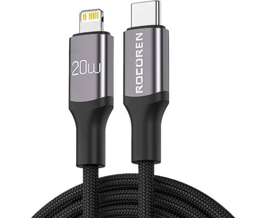 Fast Charging cable Rocoren USB-C to Lightning Retro Series 1m (grey)