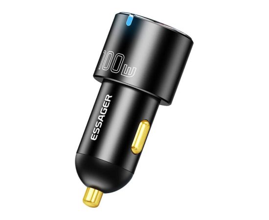 Car Charger USB-A+USB-C 100W Essager (black)