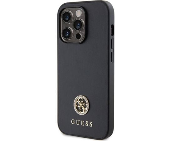 Guess Strass Metal Logo Back Case Aizsargapvalks Priekš Apple iPhone 15 Pro