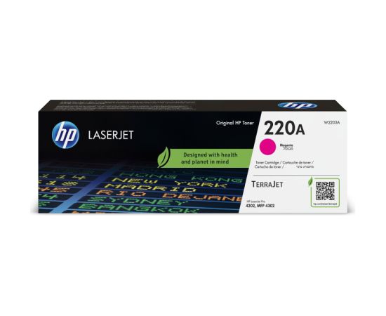 HP 220A Magenta Laser Toner Cartridge, 1800 pages, for HP LaserJet Pro 4302fdn   W2203A