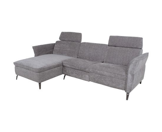 Corner sofa DAYTON LC, electric recliner, light grey