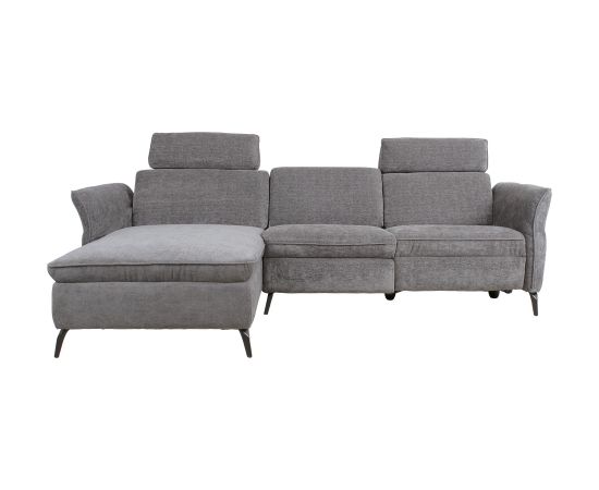 Corner sofa DAYTON LC, electric recliner, light grey