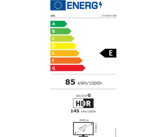TV Set JVC 65" 4K/Smart 3840x2160 Wireless LAN Bluetooth Android TV LT-65VA7300