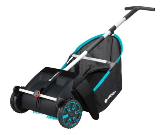 GARDENA leaf and lawn collector, with collection bag (black/turquoise, no bending over)