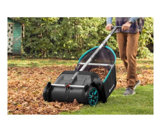 GARDENA leaf and lawn collector, with collection bag (black/turquoise, no bending over)