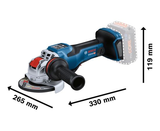 Bosch X-LOCK cordless angle grinder BITURBO GWX 18V-15 PSC Professional solo, 125mm (blue/black, Bluetooth module, without battery and charger, in L-BOXX)