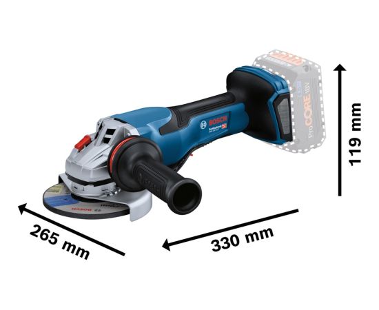 Bosch cordless angle grinder BITURBO GWS 18V-15 P Professional solo, 125mm (blue/black, without battery and charger, in L-BOXX)