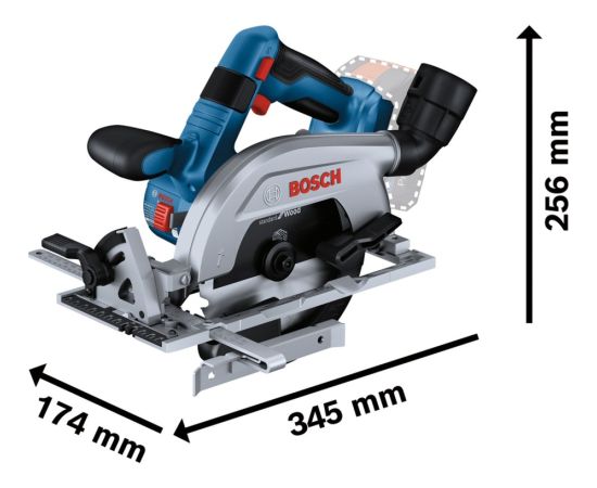 Bosch cordless circular saw GKS 18V-57-2 Professional (blue/black, 2x Li-Ion battery ProCORE18V 5.5Ah, in L-BOXX)