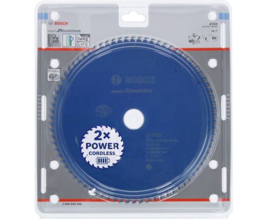 Bosch circular saw blade Expert for aluminum, 254mm, 78Z (bore 30mm, for cordless saws)