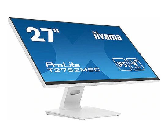 iiyama ProLite T2752MSC-W1, LED monitor - 27 - white (matt), Full HD, IPS, touchscreen, HDMI, DisplayPort, USB