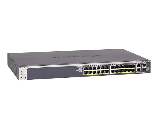 Netgear S3300-28X-PoE+ (GS728TXP), Switch (grey, 195W PoE Budget)