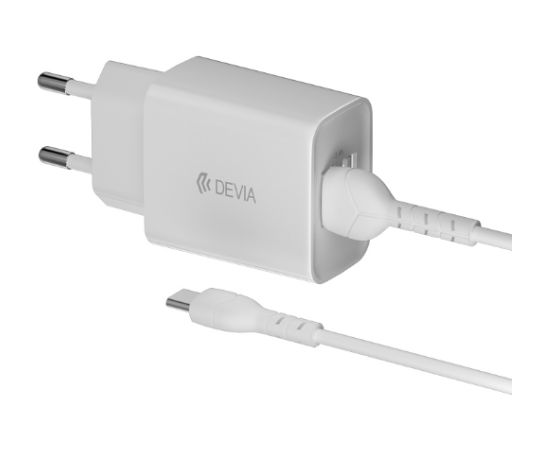 Devia Smart 2x USB 2.4A Tīkla Lādētājs + USB-C Vads