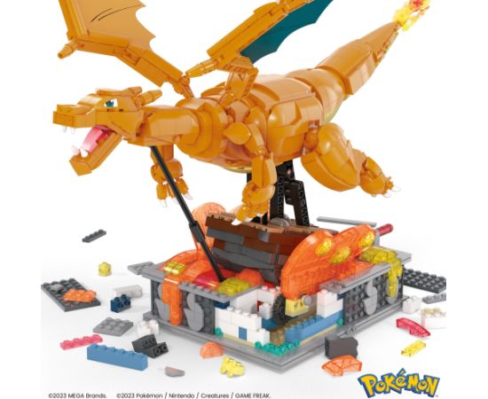 Mega Creative Mattel MEGA Pokémon Motion Charizard movable building set, construction toy