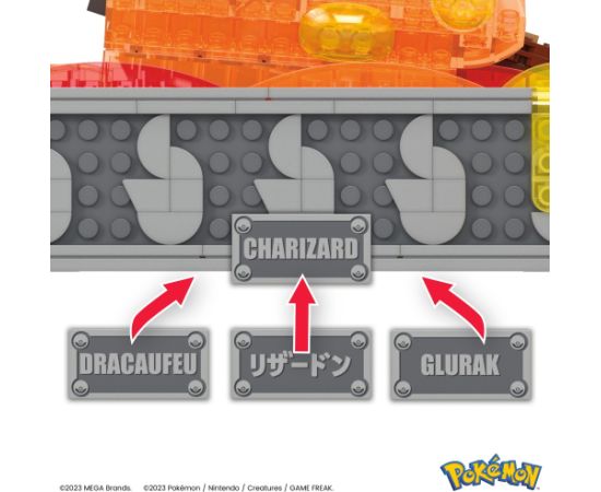 Mega Creative Mattel MEGA Pokémon Motion Charizard movable building set, construction toy