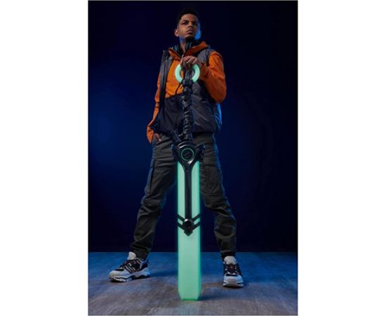 Spin Master League of Legends Ekko Life Size Racket RPG (Over 90cm Tall With 15+ Legendary Lights and Sounds High Quality Cosplay Pedestal Champion Collection)