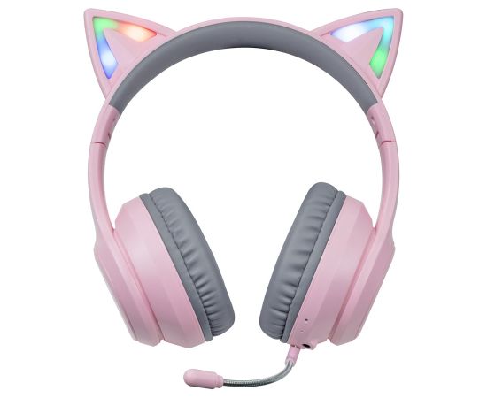 Foxxray DazzleCat Low-Latency Gaming Headset Wireless Grey/Pink