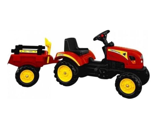 Lean Sport Traktor Branson z Przyczepą czerwony Pedały 135 cm