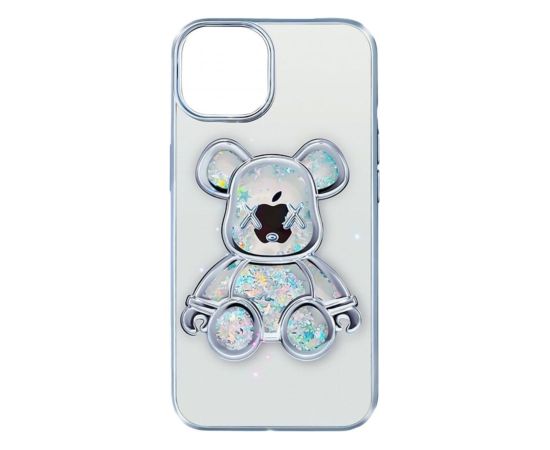 iLike iPhone 15 Silicone Case Print Desire Bear Apple Silver