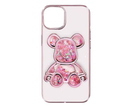 iLike iPhone 14 Silicone Case Print Desire Bear Apple Pink