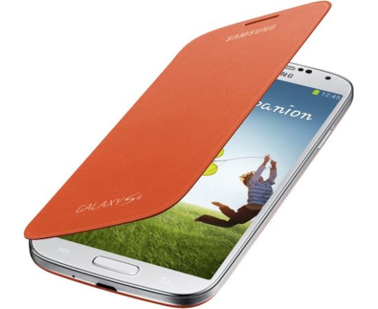 Samsung Flip EF-FI950BOEGWW Oriģināls grāmatveida maks priekš Samsung Galaxy I9500 S4 oranžs