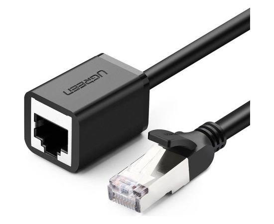 Ugreen Pagarinātājs Ethernet RJ45 Cat 6 FTP 1000Mbps 2m melns (NW112 11281)