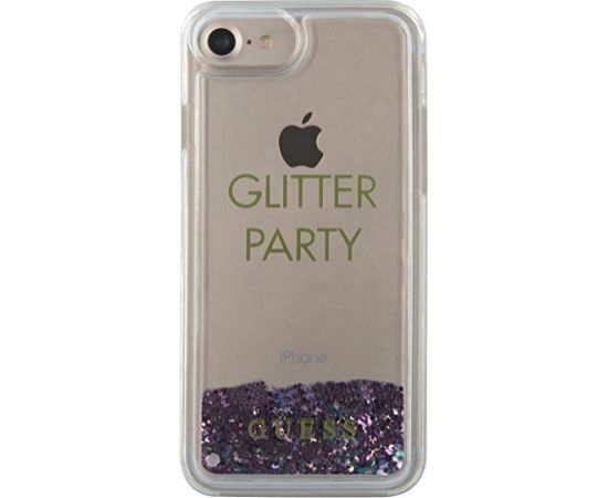 Guess GUHCP7GLUQPU iPhone 6|7|7|8 | SE 2020 | SE 2020 | SE 2022 purpursarkans | violets cietais korpuss Liquid Glitter Party