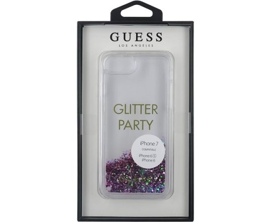 Guess GUHCP7GLUQPU iPhone 6|7|7|8 | SE 2020 | SE 2020 | SE 2022 purpursarkans | violets cietais korpuss Liquid Glitter Party
