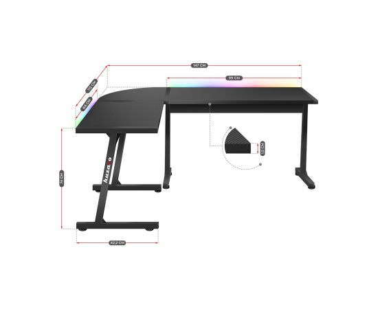 Gaming desk - Huzaro Hero 6.0 Black RGB