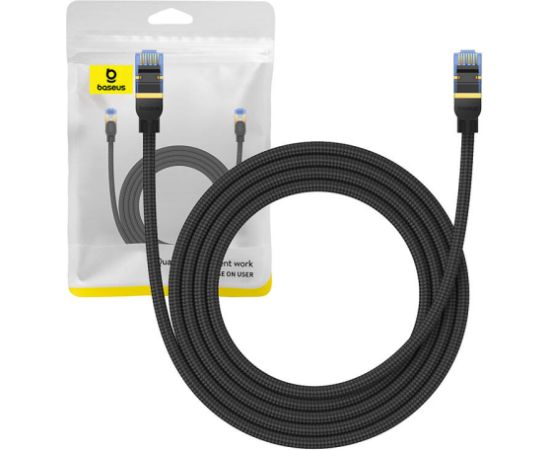 Braided network cable cat.7 Baseus Ethernet RJ45, 10Gbps, 2m (black)