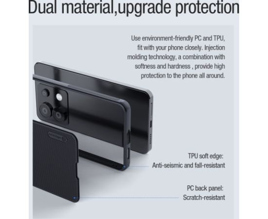 Nillkin Super Frosted PRO Magnetic Back Cover for Xiaomi Redmi Note 13 Pro 5G|Poco X6 5G Black