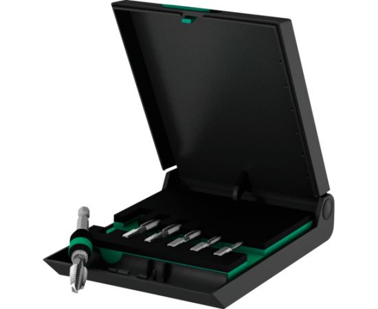 Wera 844/7 tap bit set, thread repair (black/green, 7 pieces)