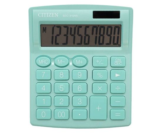 CITIZEN SDC-810NRGRE GREEN 10-DIGIT OFFICE CALCULATOR