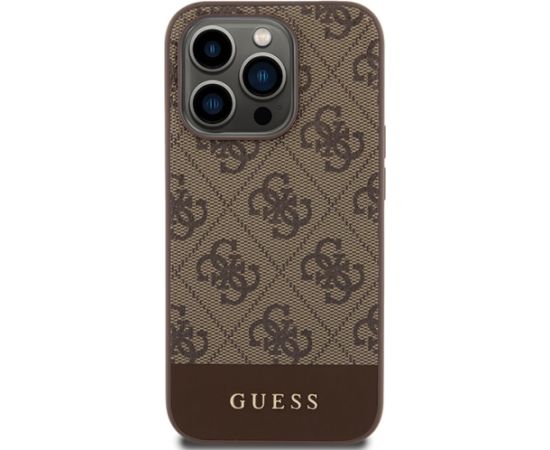 Guess GUHCP15LG4GLBR iPhone 15 Pro 6.1" brązowy|brown hardcase 4G Stripe Collection